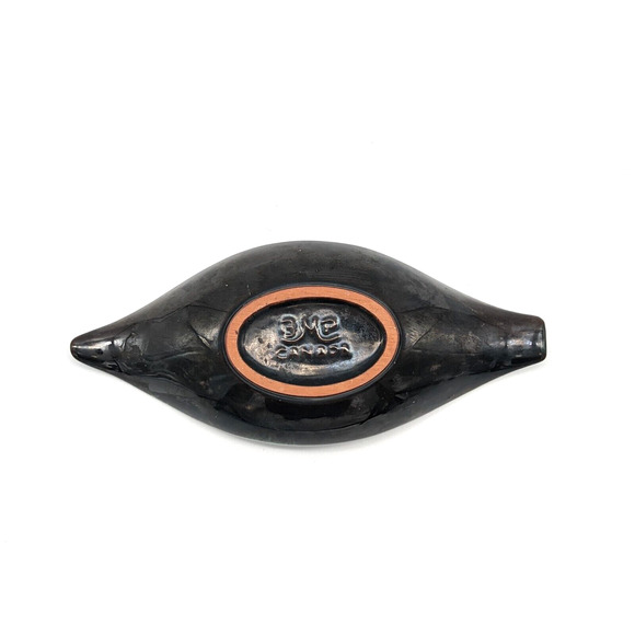 Blue Mountain Pottery Leaf Candle Holder Drip Glaze Redware Vintage - Picture 9 of 12